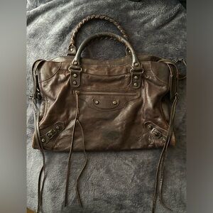 COPY - Balenciaga Burgundy/Brown City Bag